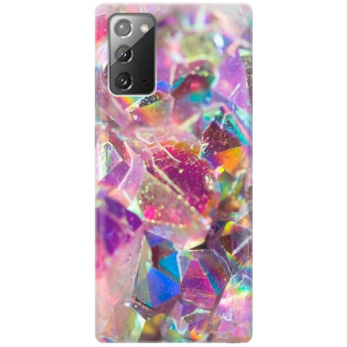 фото Re:pa накладка transparent для samsung galaxy note 20 с принтом "розовые кристаллы"