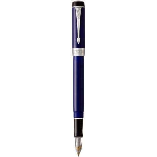 PARKER перьевая ручка Duofold Classic International никель-палладиевое покрытие, 1947985, черный цвет чернил, 1 шт.