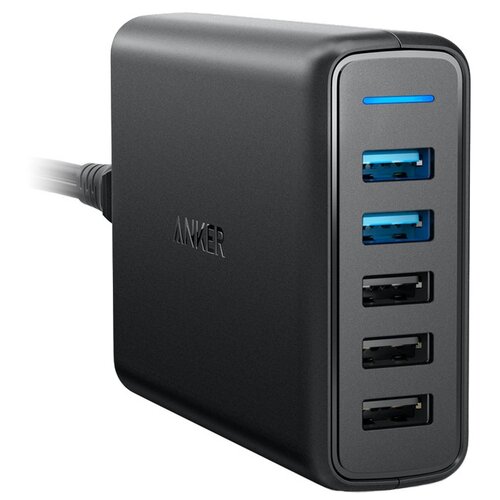 Сетевое зарядное устройство ANKER PowerPort Speed 5 Ports 63W, 63 Вт, EU, черный