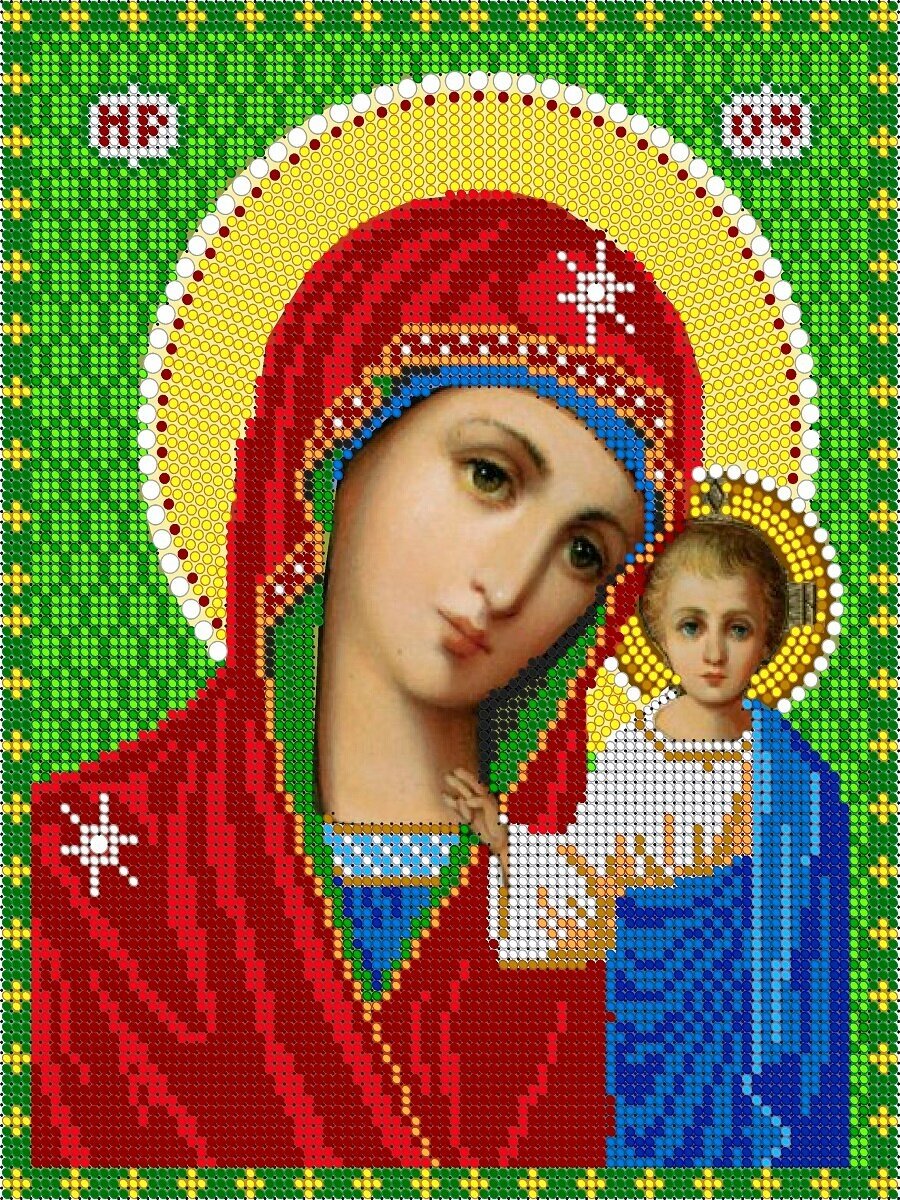 Алмазная мозаика икона Богородица Казанская 28*35 см