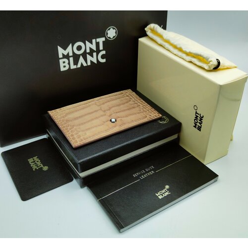 Визитница Montblanc, натуральная кожа, коричневый