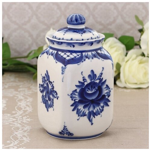 Банка Каскад для сыпучих продуктов средняя 125 л H 195 см гжель 2142₽