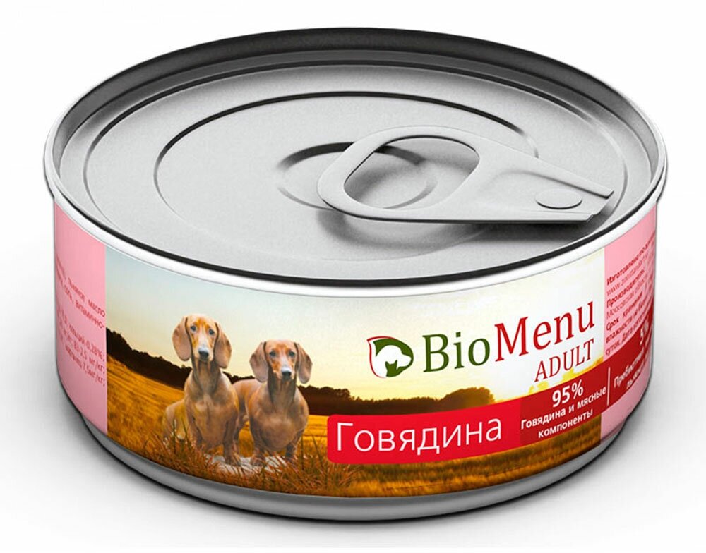 Влажный корм для собак BioMenu Adult консервы для собак с говядиной