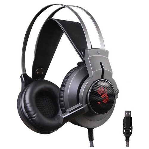 Наушники A4Tech Bloody G437 игровые, с микрофоном, USB, чёрный (G437)