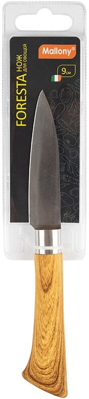 Нож (MALLONY Нож с пластиковой рукояткой под дерево FORESTA для овощей 9 см (103564))