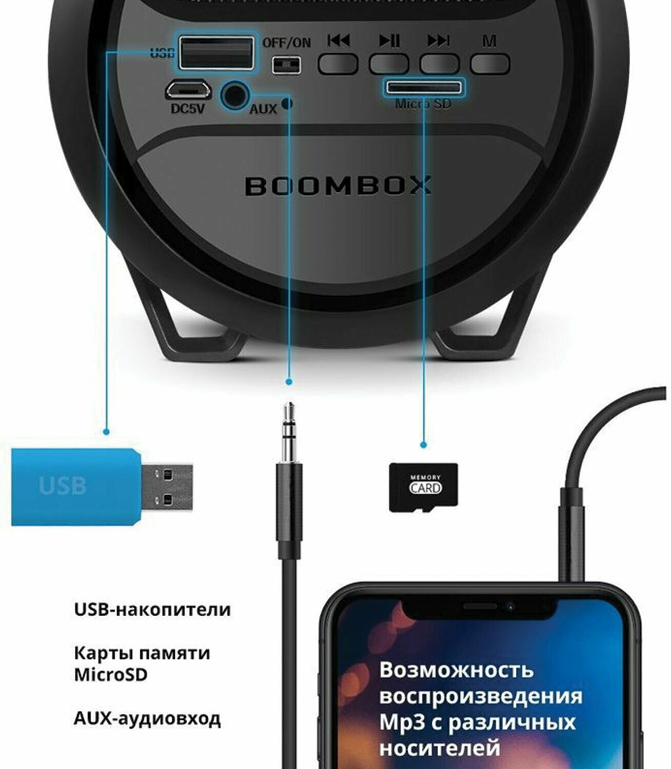 Колонка портативная музыкальная bluetooth беспроводная с блютуз Defender G24 10Вт TWS FM радио MP3 USB MicroSD