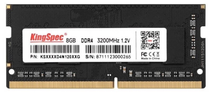 Модуль памяти SODIMM DDR4 8Gb (PC4-25600) 3200MHz Kingspec