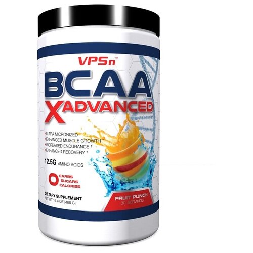 BCAA VPS BCAA XAdvanced, фруктовый пунш, 465 гр. аминокислотный комплекс scivation xtend original bcaa фруктовый пунш 435 гр