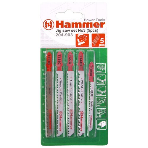 фото Набор пилок для электролобзика hammerflex jg wd-pl 204-903 5 шт.