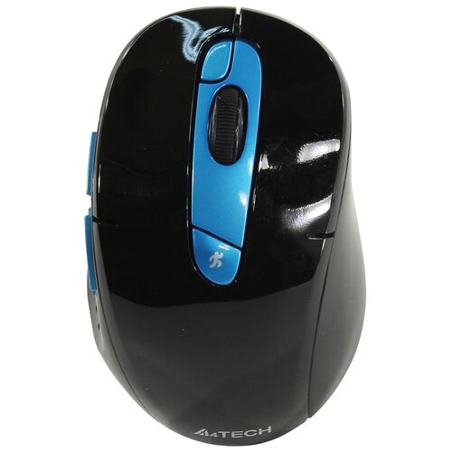 Мышь A4TECH G11-570FX оптическая беспроводная USB черный и синий g11-570fx black blue 218000₽