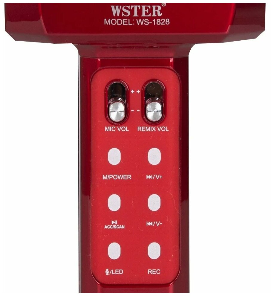 Оригинальный беспроводной караоке микрофон WSTER WS-1828 красный