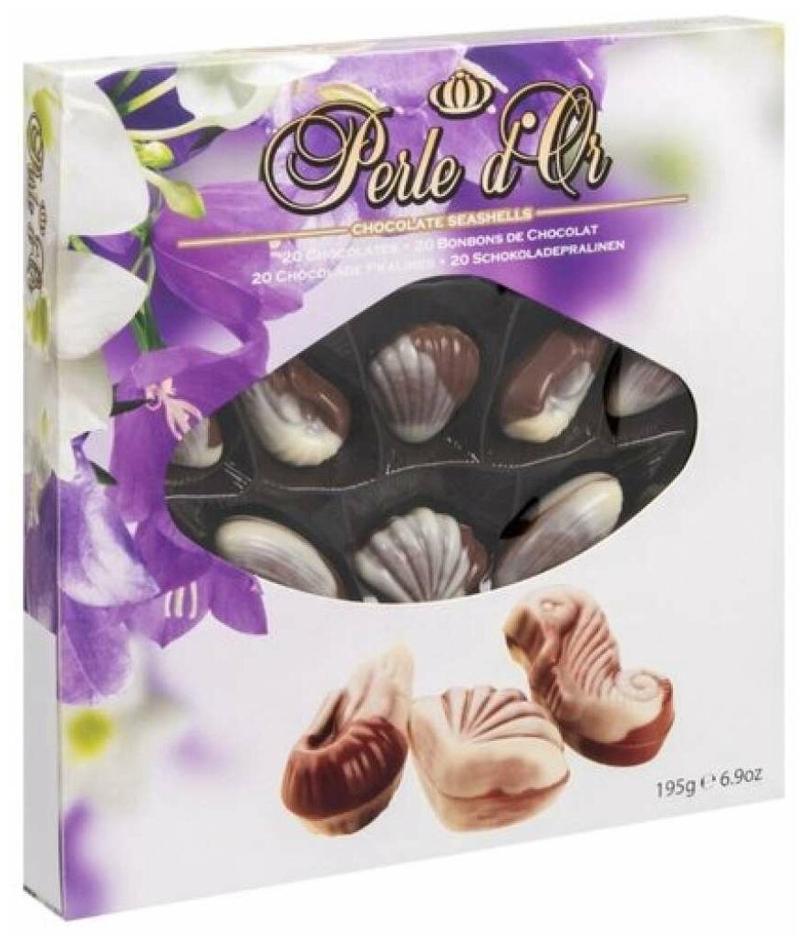 Шоколадные конфеты The Belgian Дары моря Perle d'Or, набор в коробке 195 г - фотография № 1