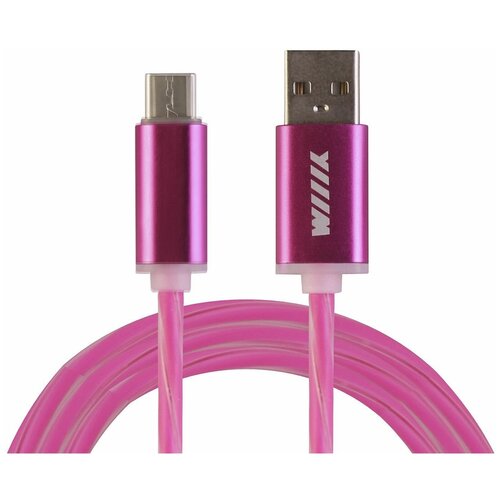 WIIIX CBL710-UMU-10PK Кабель-переходник CBL710-UMU-10PK светящийся USB-микроUSB розовый, коробка 00-00004495 аксессуар wiiix usb microusb 1m pink cb520 umu 10pk