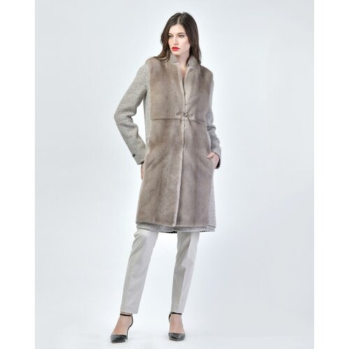 Пальто кашемировое с отделкой из меха норки, Manzoni24, 40 итальянский, 42 российский