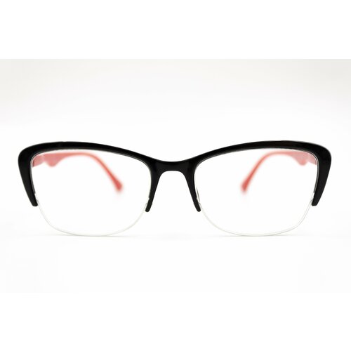 Готовые очки для зрения 0057 с диоптриями +1.75 корригирующие женские, EAE, черно-красные, пластиковые, полуободковые