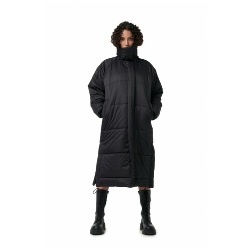 куртка  ZNWR зимняя, средней длины, оверсайз, мембранная, капюшон, быстросохнущая, размер L, черный