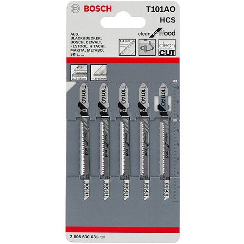 Набор пилок Bosch 5шт. T101 AO (2.608.630.031)