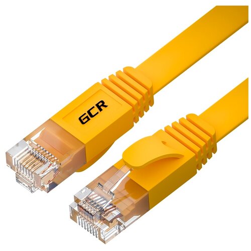 Патч-корд GCR RJ-45(M) - RJ-45 (M) (GCR-LNC65), 0.3 м, 1 шт., желтый