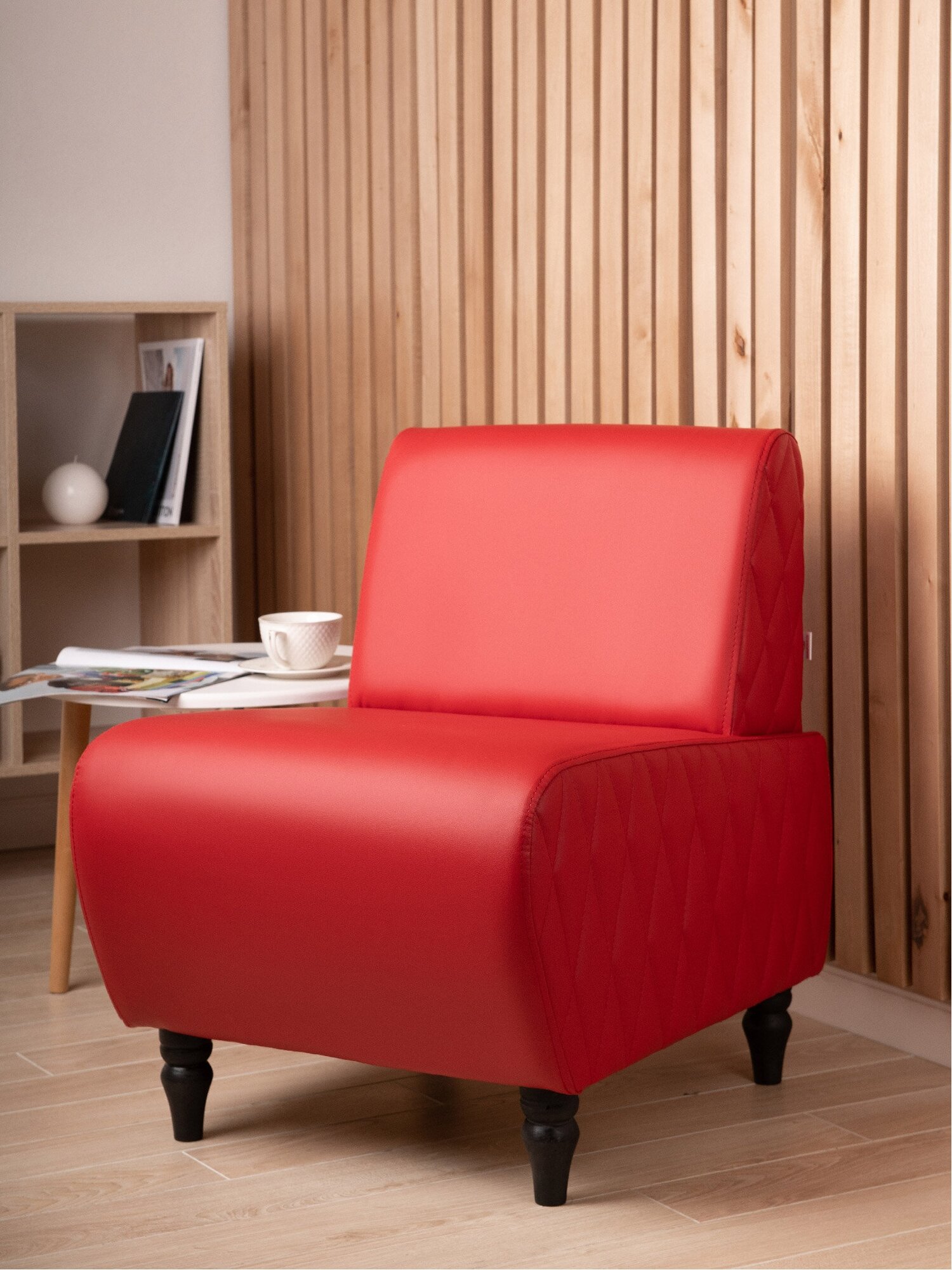 Кресло буно экокожа, красный, 55х73х67 (ШхВхГ)