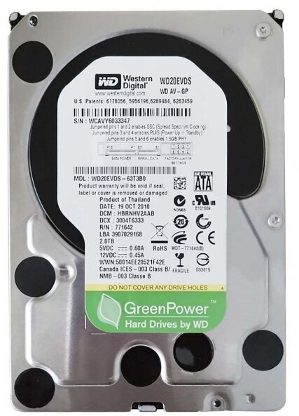 Жесткий диск Western Digital WD20EVDS 2Tb SATAII 3,5" HDD