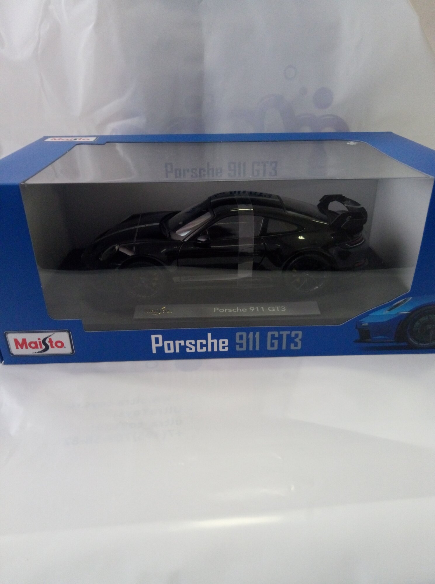 Машина Maisto Porsche 911 GT3 1:18 черный 36458