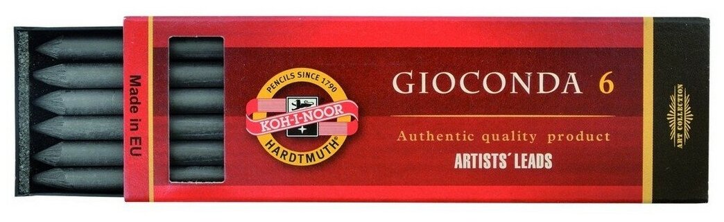 KOH-I-NOOR Грифели для цанговых карандашей Gioconda 2B 56 мм 6 шт.