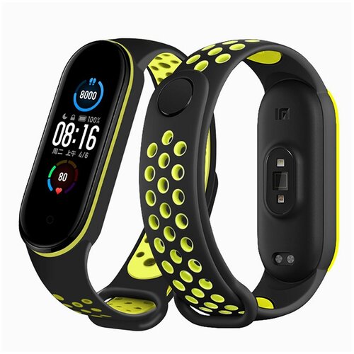 Ремешок WB07 для Xiaomi Mi Band 5 силиконовый Sport N Черный