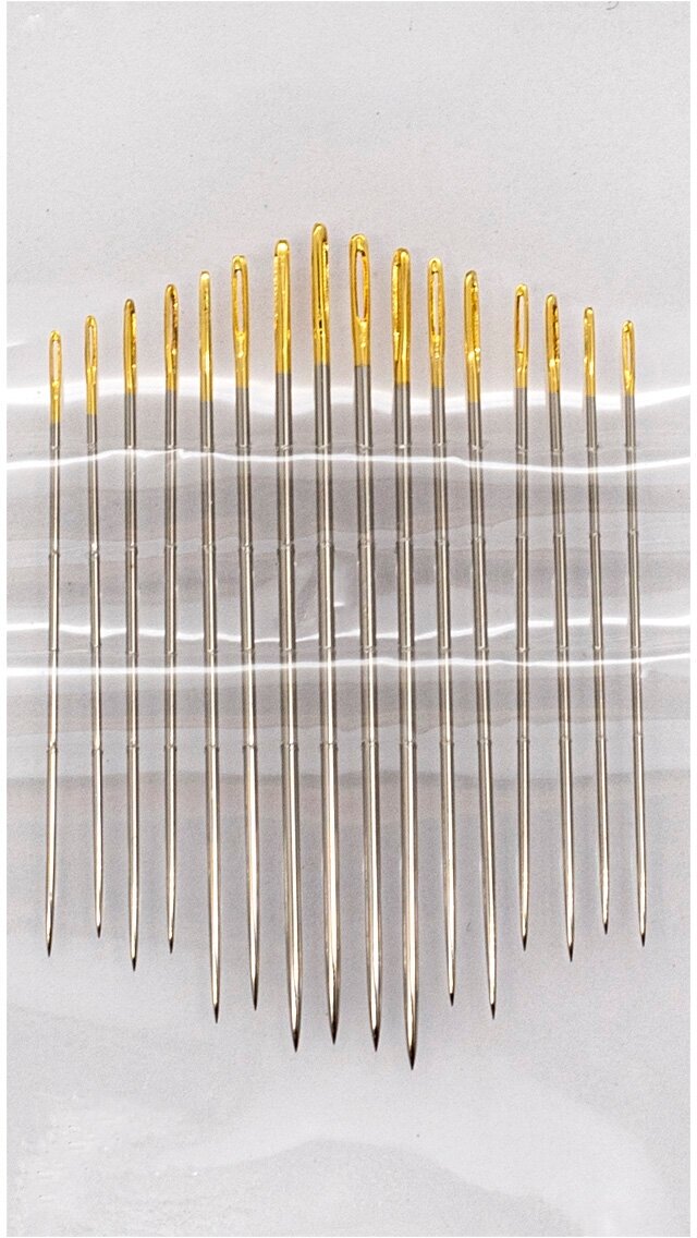 110109/g Иглы ручные с золотым ушком для тонкой шерсти №5-10, 16шт. HobbyPro - фото №7