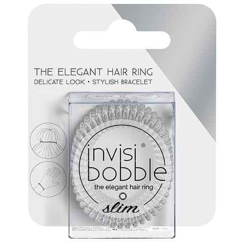 Купить Резинка Invisibobble Slim (упаковка с подвесом) 3 шт. crystal clear