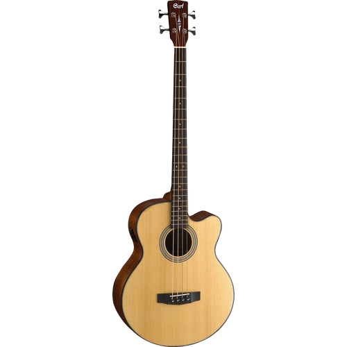 SJB5F-NS Acoustic Bass Series Электро-акустическая бас-гитара, с вырезом, цвет натуральный, Cort акустическая гитара с чехлом cort pure dm ns wbag