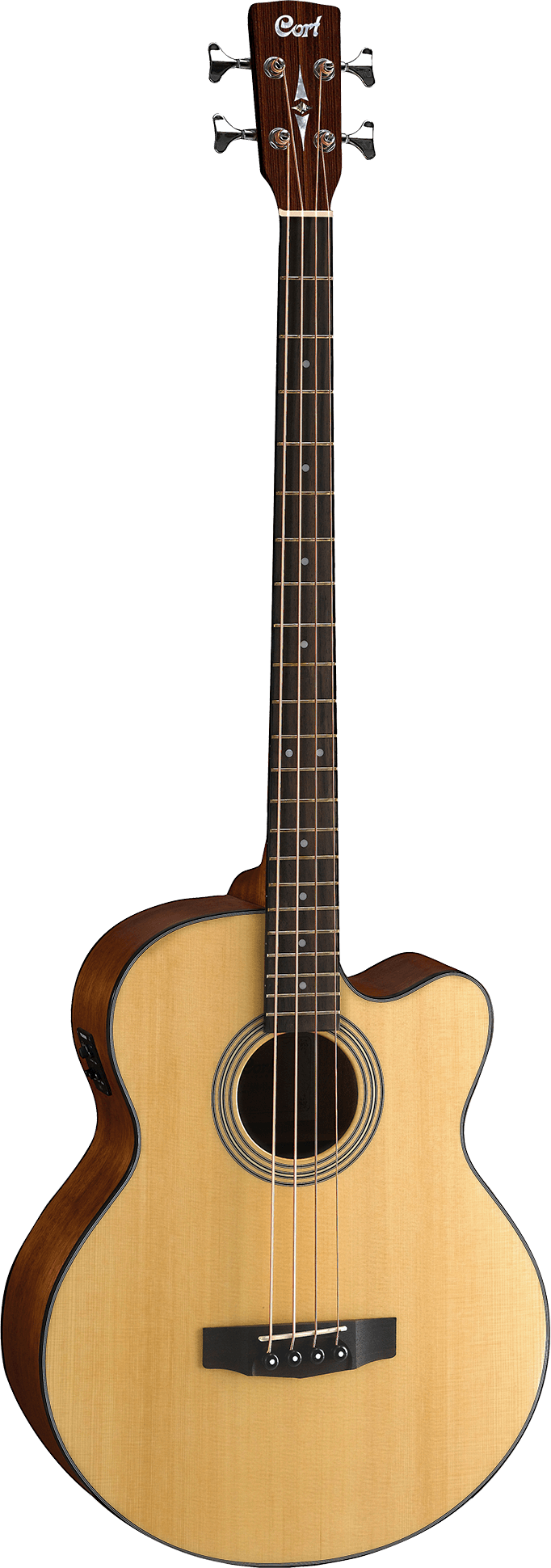 SJB5F-NS Acoustic Bass Series Электро-акустическая бас-гитара с вырезом цвет натуральный Cort