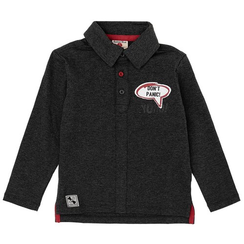 фото Поло button blue, размер 122, серый