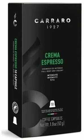 Кофе в капсулах Carraro Crema Espresso, для Nespresso, 10 шт