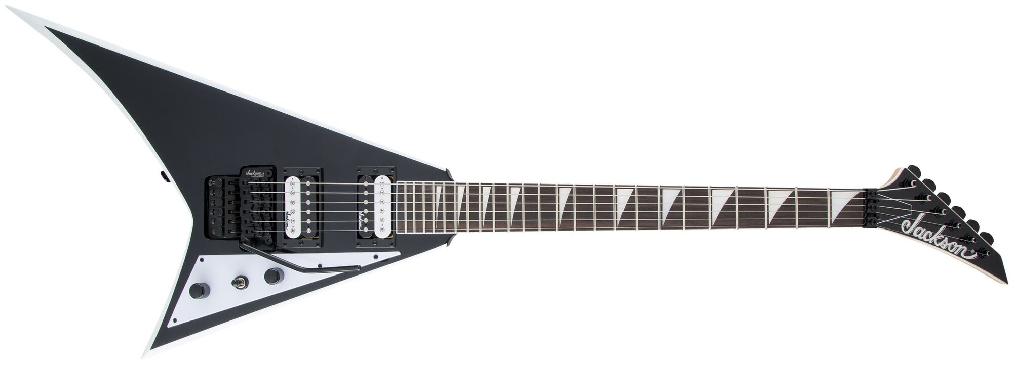 JACKSON JS32 RR, AH FB - BLACK W/WHITE BEVELS электрогитара, цвет черный с белыми гранями