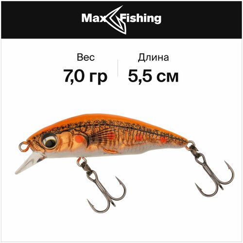 Воблер для рыбалки Savage Gear 3D Sticklebait Twitch 55 S цв. Fluo Orange Copper, 7 гр 55 мм, окуня, форель, шэд / тонущий, до м воблер для рыбалки savage gear 3d sticklebait pencil 65 s fluo orange copper