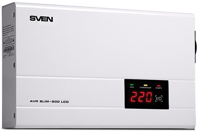 Стабилизатор напряжения SVEN AVR SLIM 500 LCD