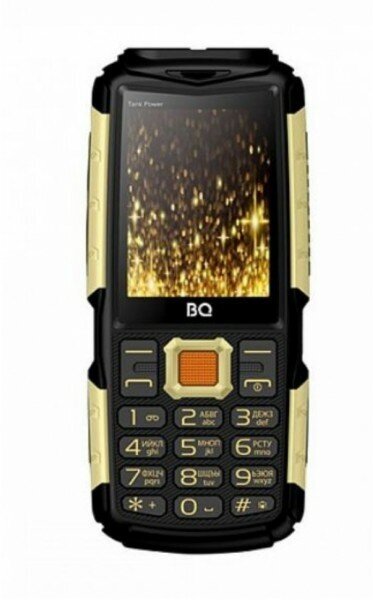 Мобильный телефон BQ 2430 Tank Power Camouflage/Gold 2.4” 240x320/32+32Mb/BT/2Sim/microSD/0.3Mp/4000mAh/Powerbank