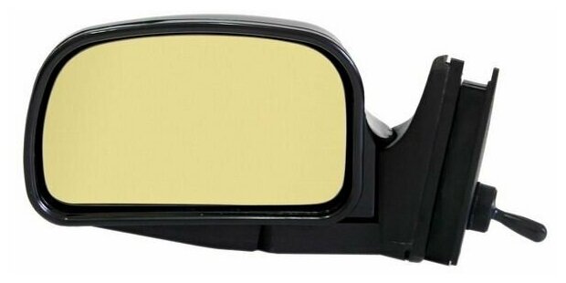 Зеркало боковое левое ВАЗ 2104, 2105, 2107 модель ЛТ-5 А с тросовым приводом регулировки, с плоским противоослепляющим отражателем золотистого тона. Без системы Обогрева.