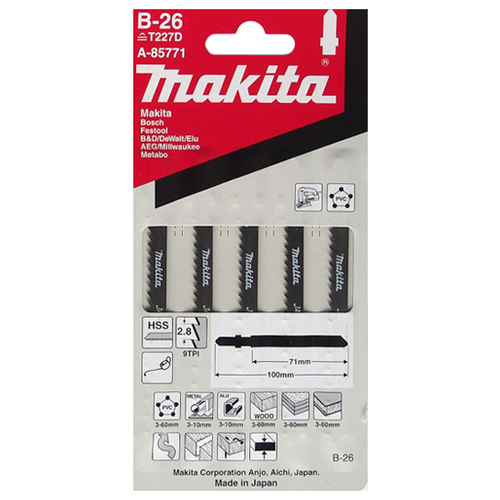 Набор пилок для электролобзика Makita A-85771, 5 шт.