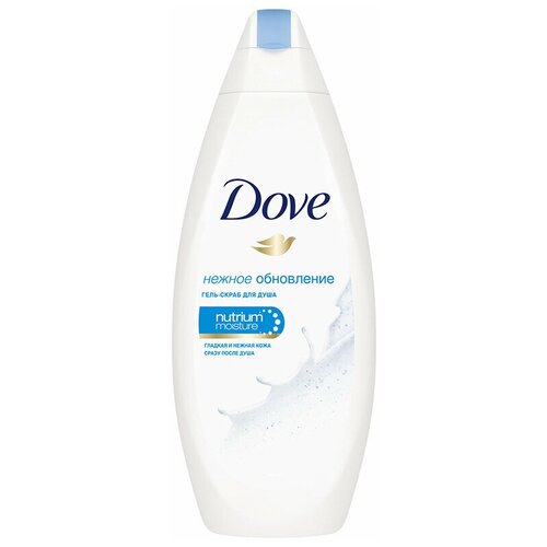 DOVE Гель-скраб для душа Нежное обновление, бессульфатный, 250 мл - 4 шт.