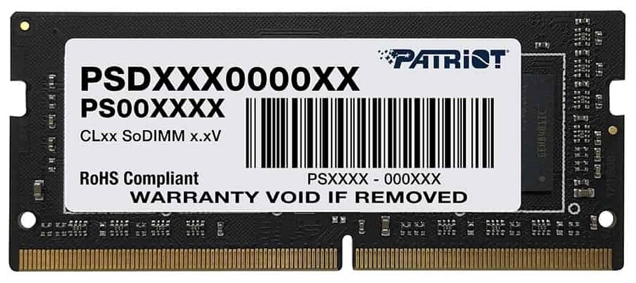 Оперативная память Patriot Memory SL 8 ГБ DDR4 3200 МГц SODIMM CL22 PSD48G320081S