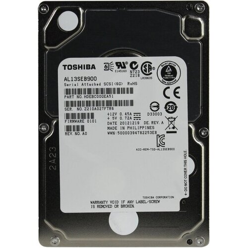 Жесткий диск Toshiba HDEBC00GEA51 900Gb SAS 2,5 HDD для серверов toshiba жесткий диск toshiba al14seb090ny 900gb 10500 sas 2 5 hdd