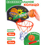 Баскетбольное кольцо со щитом детское с мячом и насосом - изображение