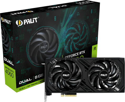 Видеокарта PALIT GeForce RTX 4060 Dual (PA-RTX4060 DUAL 8GB) NE64060019P1-1070D