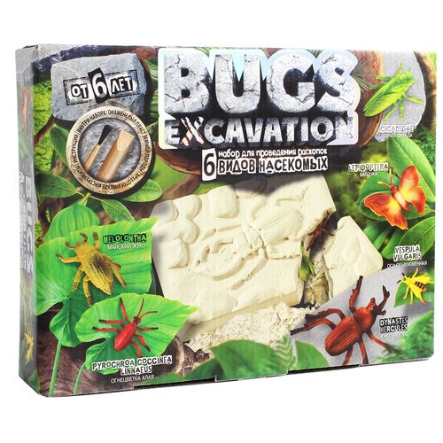 Набор для раскопок Danko Toys Bugs Excavation Насекомые №3, 1 эксперимент, белый