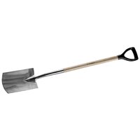 ЗУБР из нержавеющей стали, деревянный черенок с рукояткой, прямоугольная, Штыковая лопата, Профессионал (4-39417)