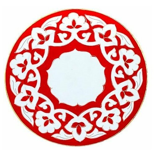 Тарелка Красная Пахта, Turon Porcelain, с золотом, Ø 24 см,