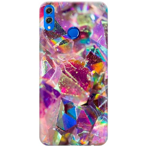 фото Re:pa накладка transparent для honor 8x с принтом "розовые кристаллы"