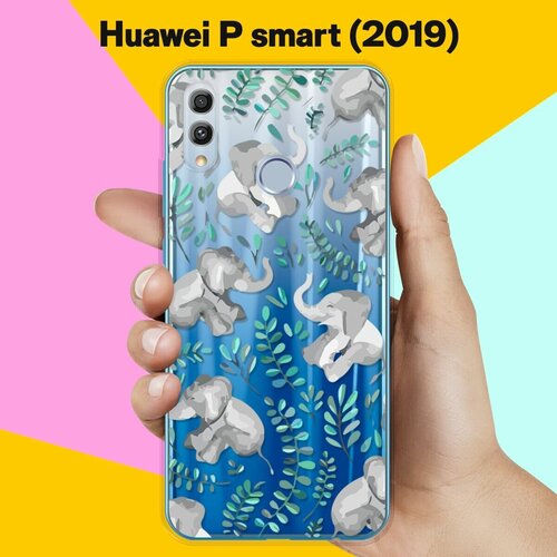 Силиконовый чехол Узор из слонов на Huawei P Smart (2019) силиконовый чехол узор из слонов на huawei nova 5i