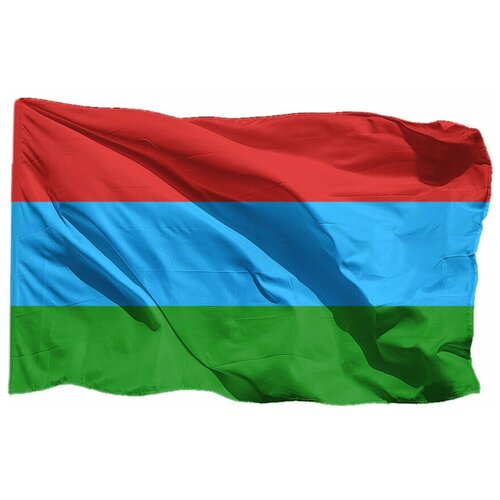 Флаг Республики Карелия на флажной сетке, 70х105 см - для флагштока